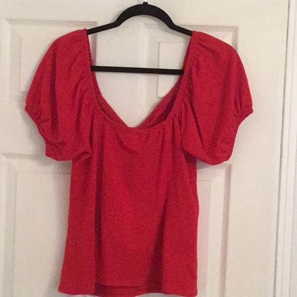 NWT Vixen By Micheline Pitt Powder Puff Top In Red - Picture 7 of 9